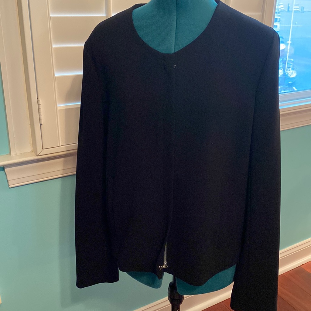 Theory Zippered Jacket, Black, Size 12